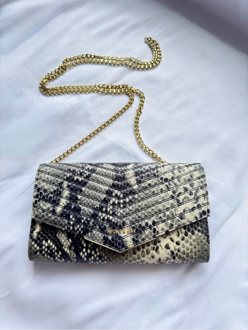 Ted Baker Snake-Print Chain Shoulder Bag